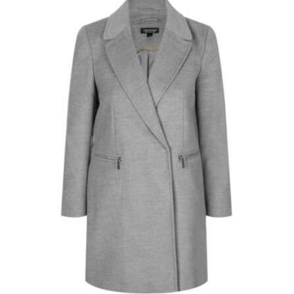 Topshop Meg Grey Slim Fit Coat